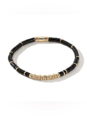 John Hardy Heishi Bracelet, 14k Gold and Black Onyx (NEW)